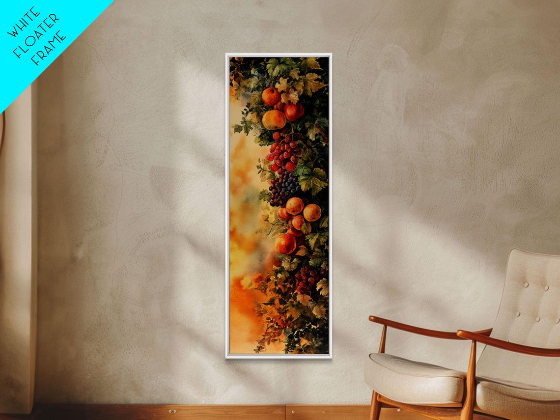Hanging Fruit Garland Watercolor Grapes Apple Art Decor Poster - Image 2