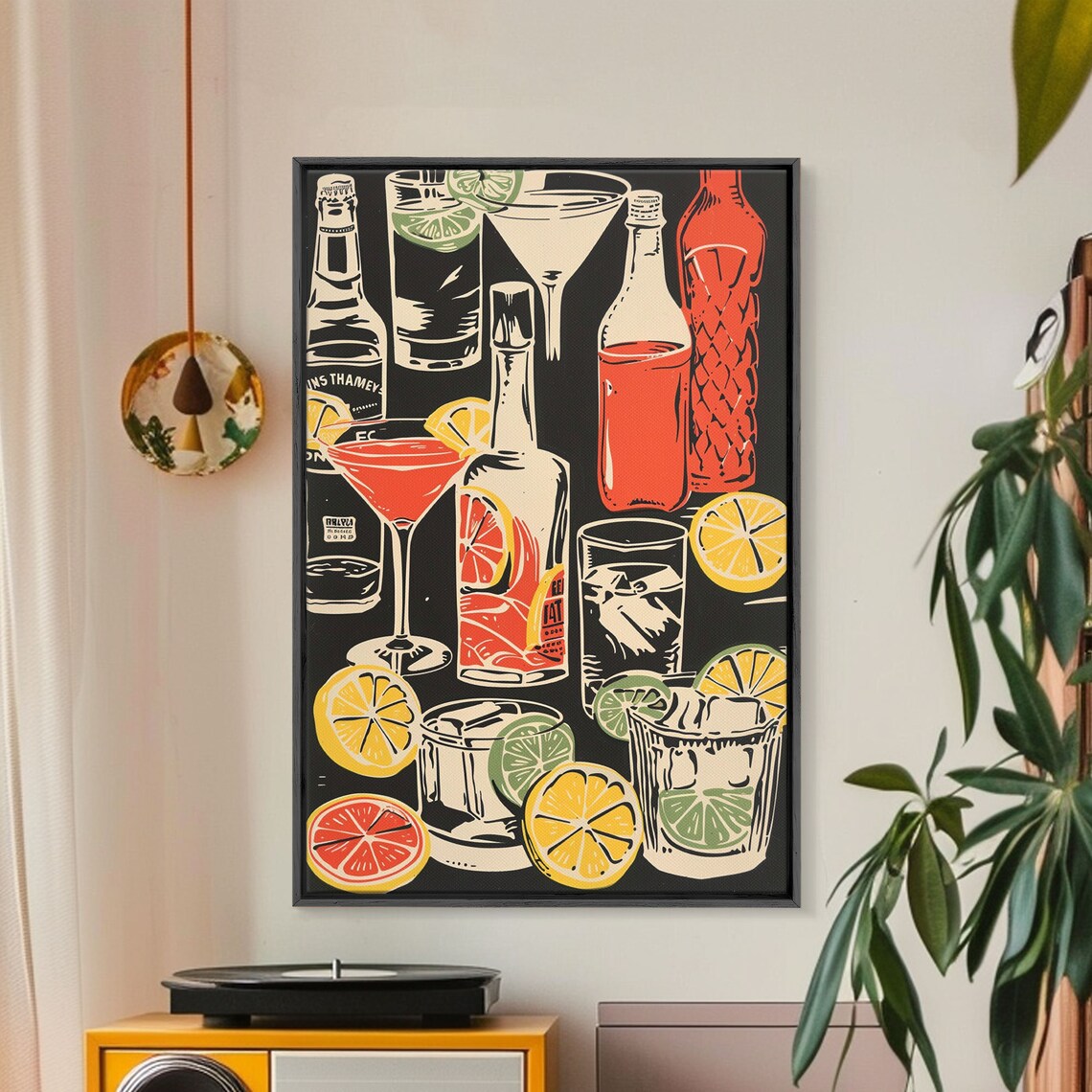 Retro 70s Cocktail Print, Bar Cart Wall Art Print - Image 4