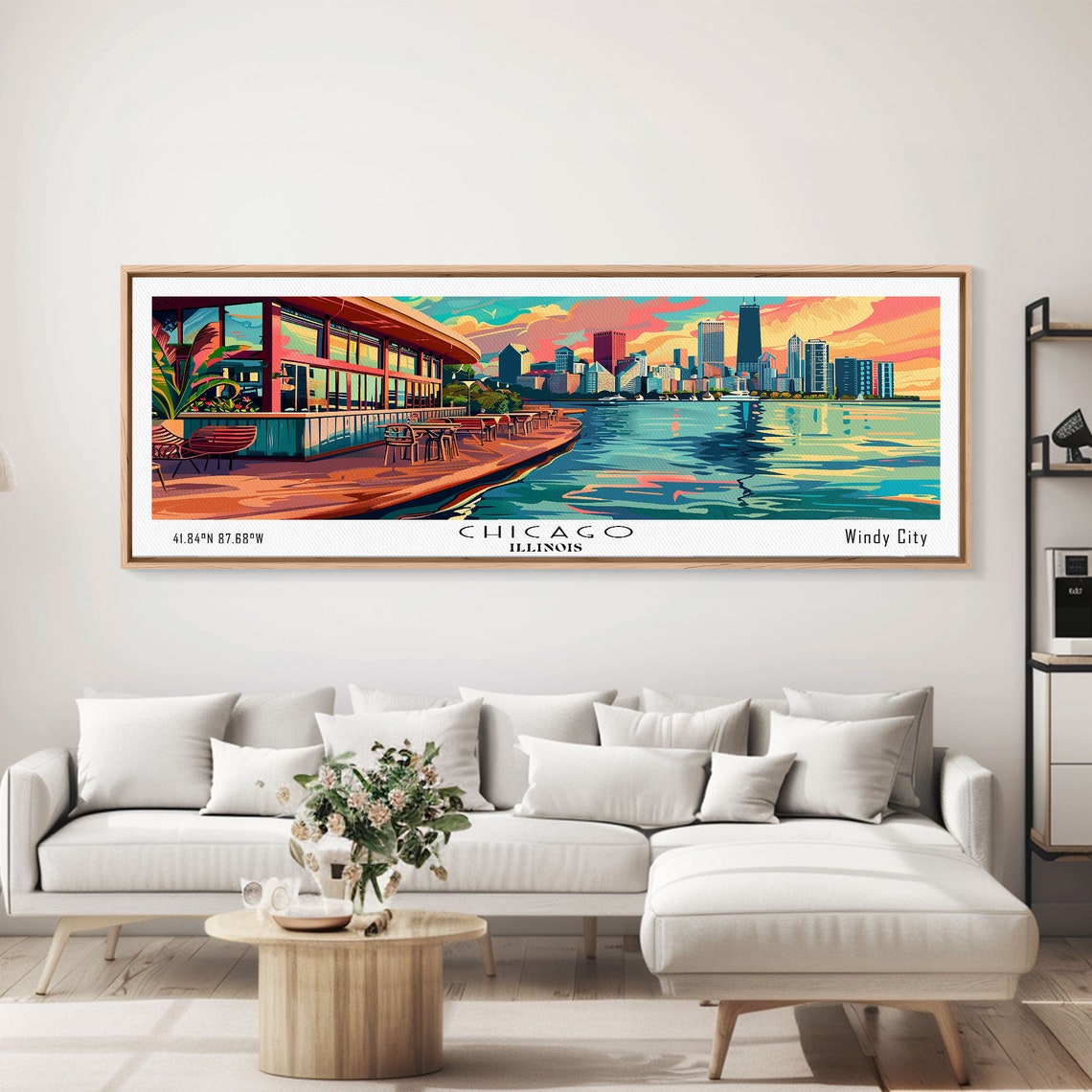Chicago Illinois Windy City Lakefront Skyline Sunset Travel Poster - Image 4