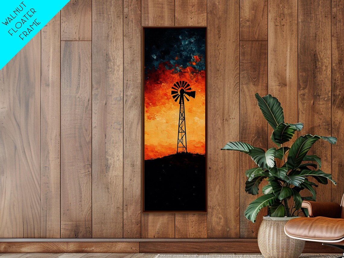 Windmill Print Southwest Wall Art Moody Desert Sunset Artwork Rustic Decor Joshua Tree Inspired Gift Idea For Her - Image 5