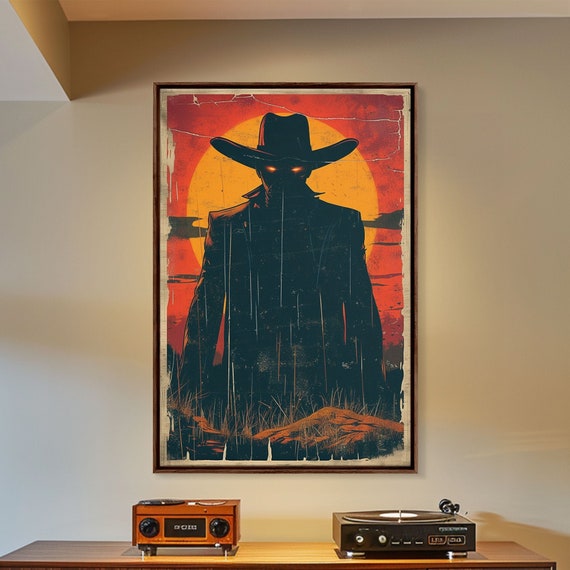 Wild West Cowboy Art Western Poster Framed And Printed Art Wild West Wall Art Modern Cowboy Poster Abstract Western Art