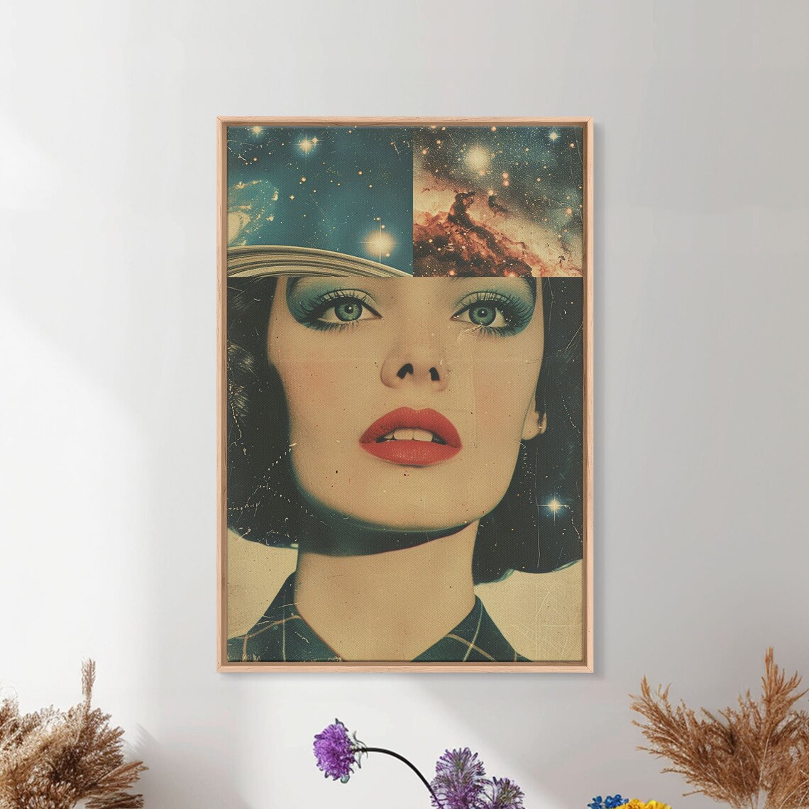 Retro Cosmic Woman Portrait Poster Vintage Outer Space Galaxy Art - Image 5