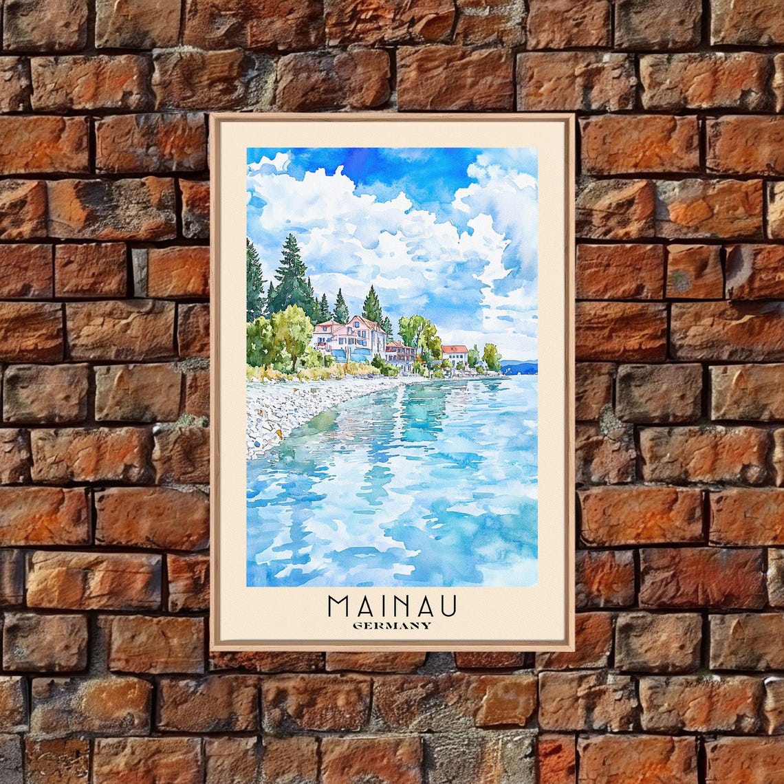 Mainau Germany Lakeside Town Stone Shore Reflective Water Poster - Image 5