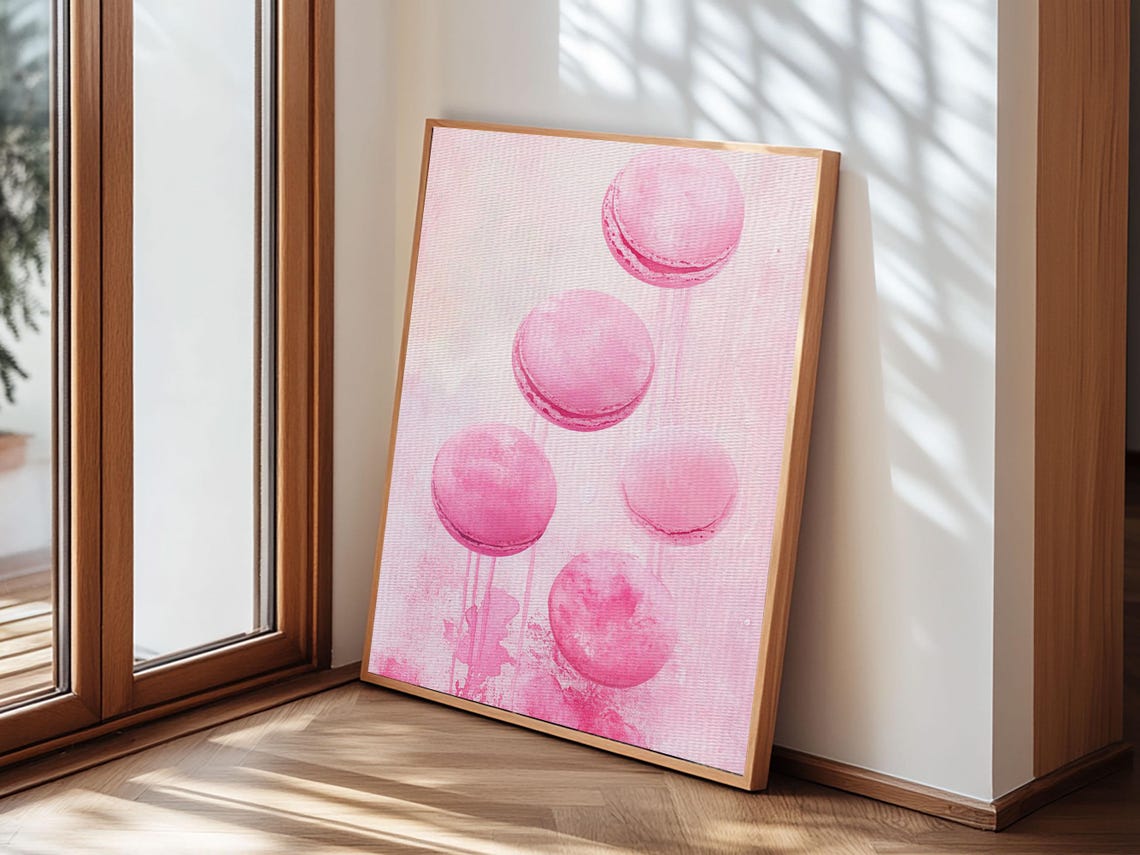 Cute Pink Macarons Whimsical Kitchen Framed Print Food Review Dessert Art Playful Pastel Decor Cozy Gift Idea Fun Wall Art - Image 4