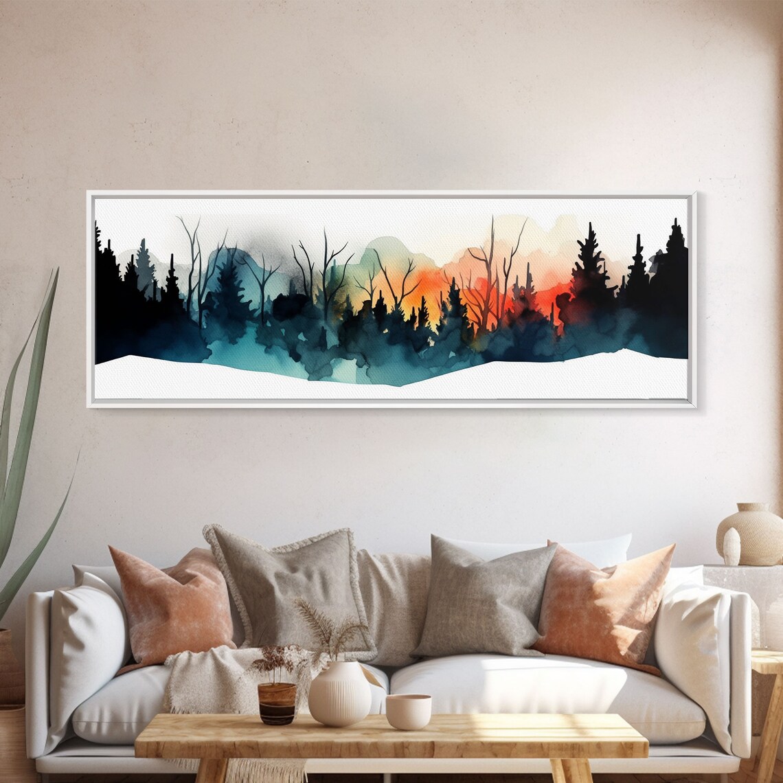 Forest On Fire Watercolor Abstract Forest Art Print - Image 4
