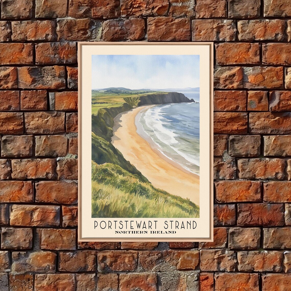 Portstewart Strand Northern Ireland Golden Dune Beach Watercolor Poster - Image 4