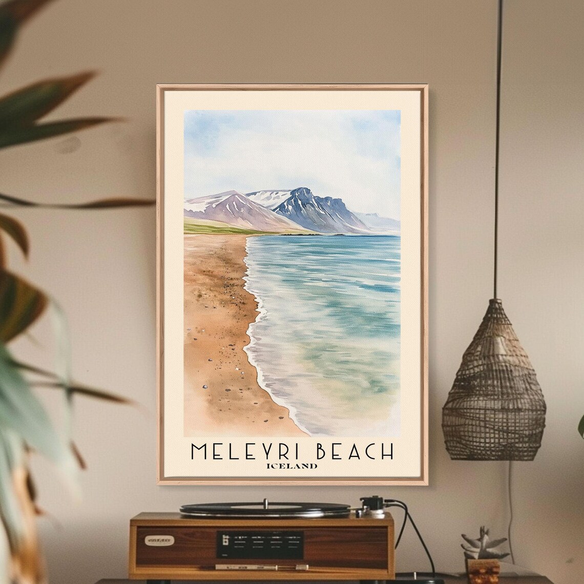 Meleyri Beach Iceland Watercolor Travel Poster - Image 2