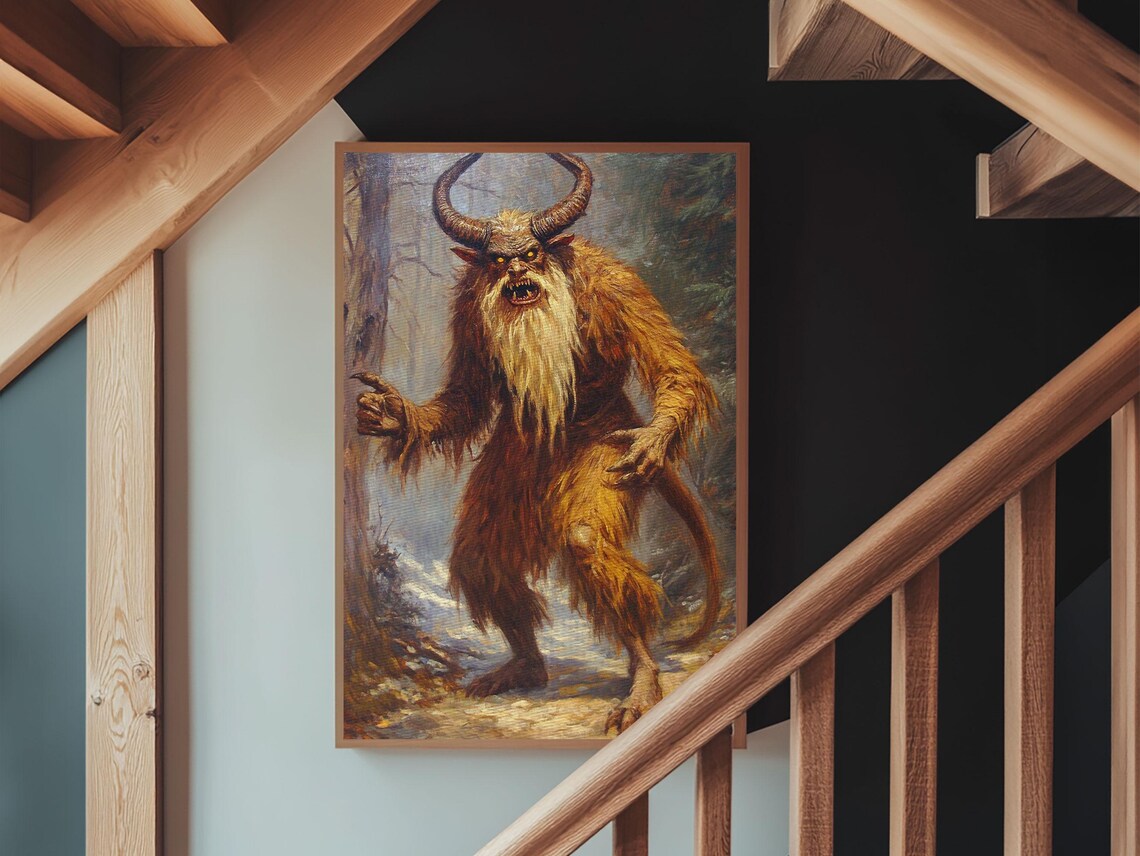 Wendigo Horned Forest Beast Dark Macabre Gothic Cryptid Creature Art Poster - Image 3