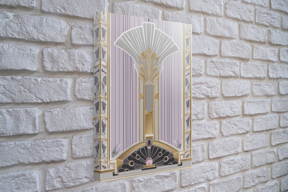 Art Deco Gold Pastel Colors, Mid-Century Modern Art Print - Image 4