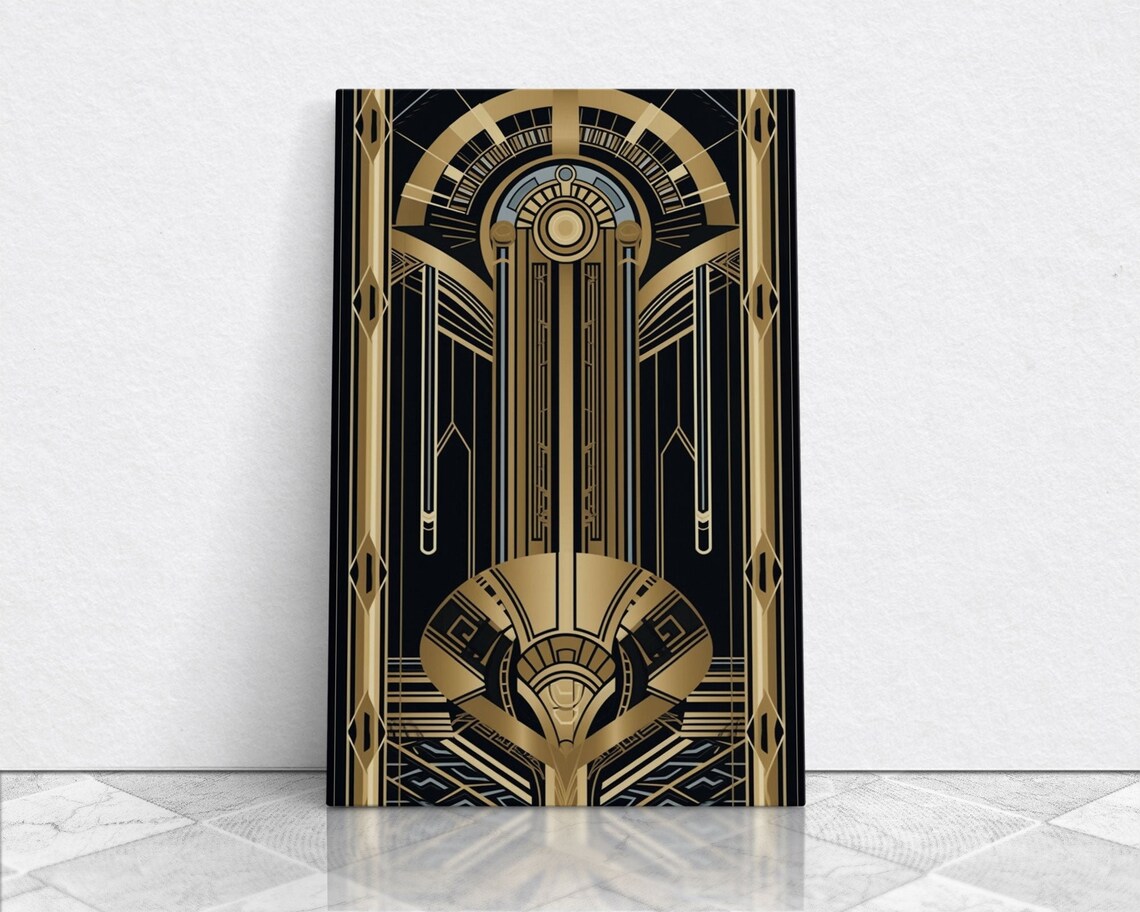 Art Deco Pattern Art Print, Abstract Lines Design