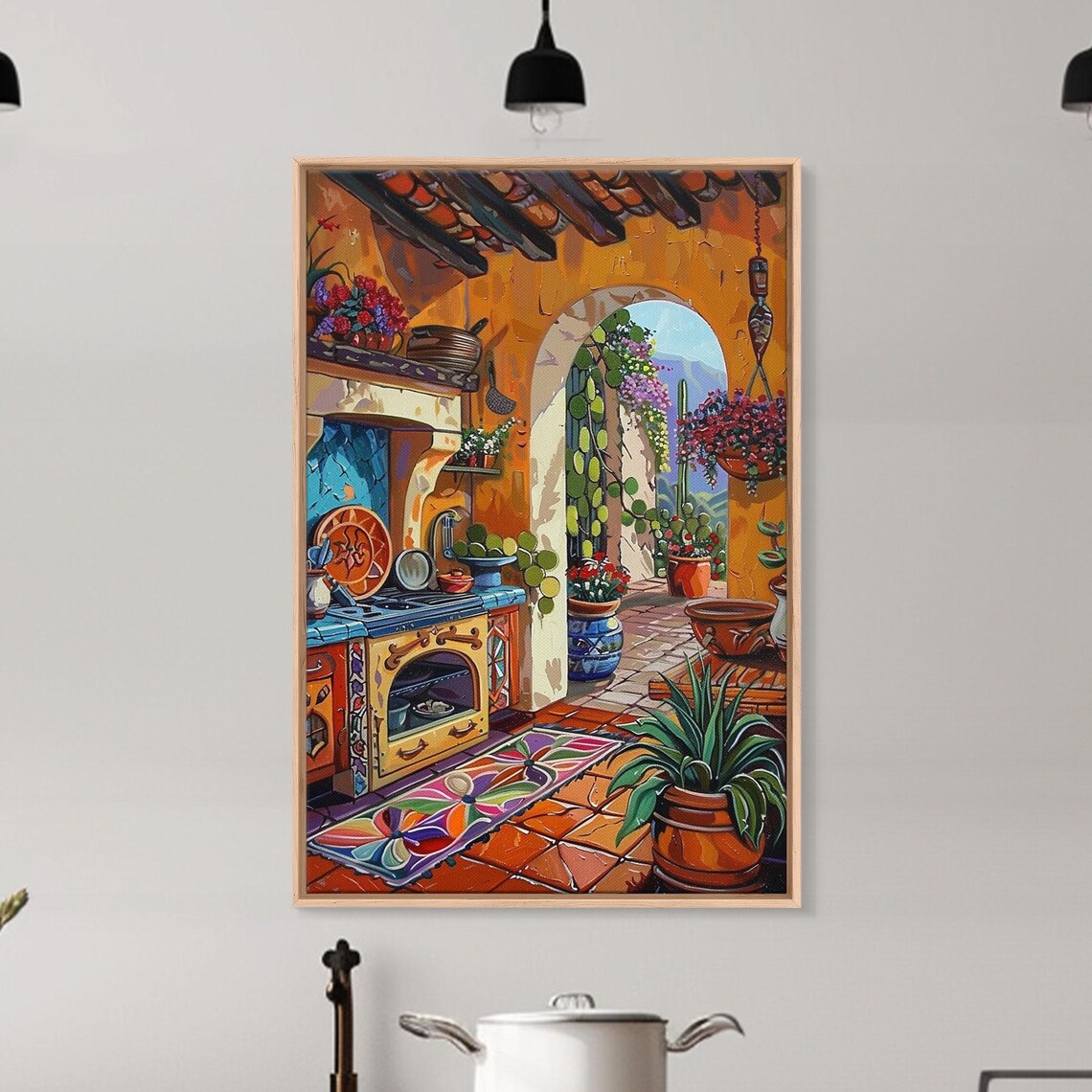 Southwestern Kitchen Mexican Tile Art, Vibrant Poster