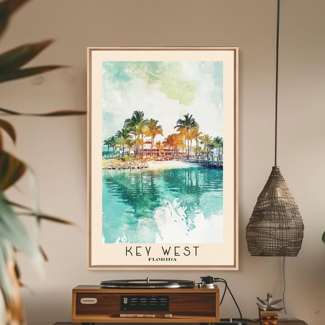 Key West Florida Watercolor Beach Vacation Art Print