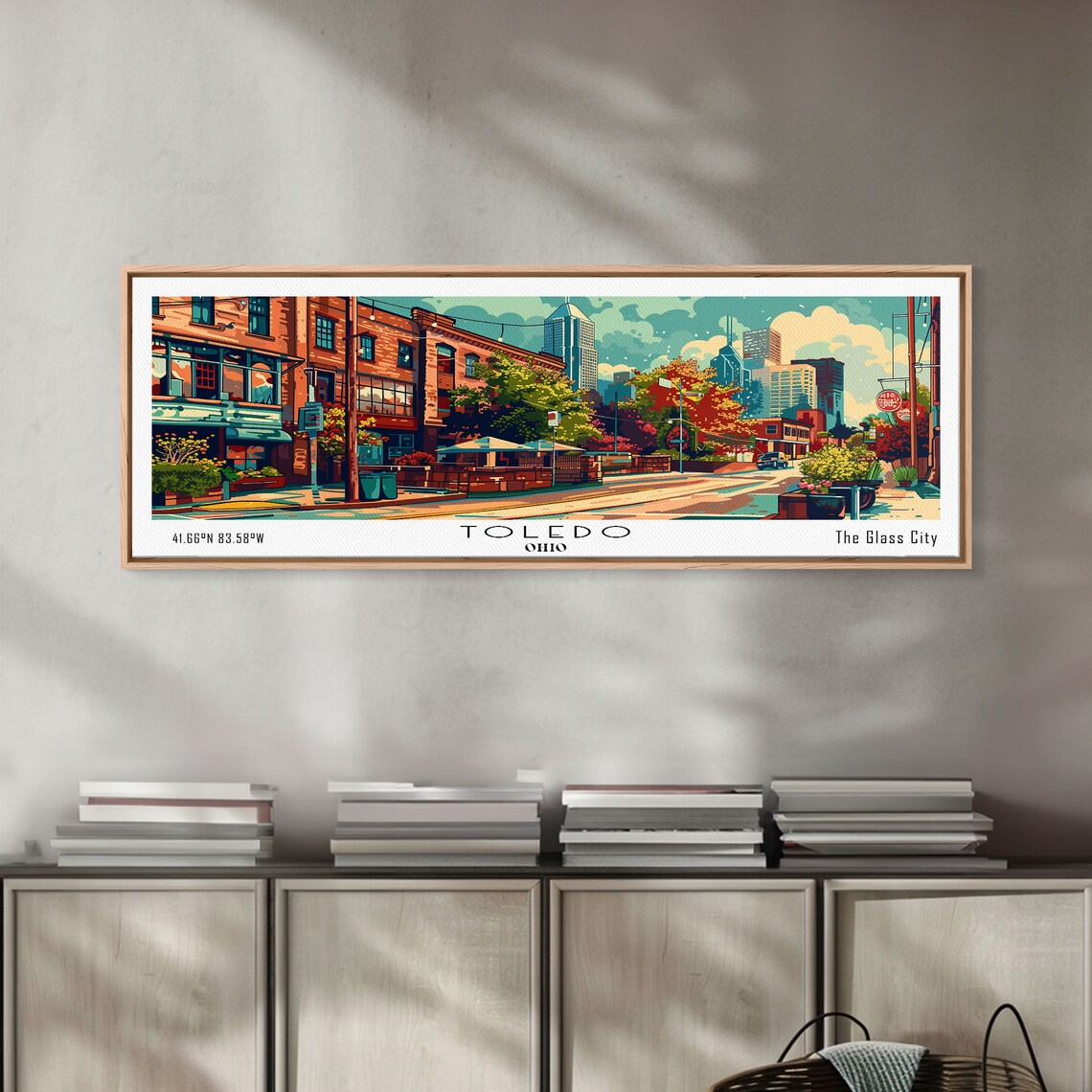 Toledo Ohio Glass City Historic Brick Street Skyline Travel Poster - Image 4