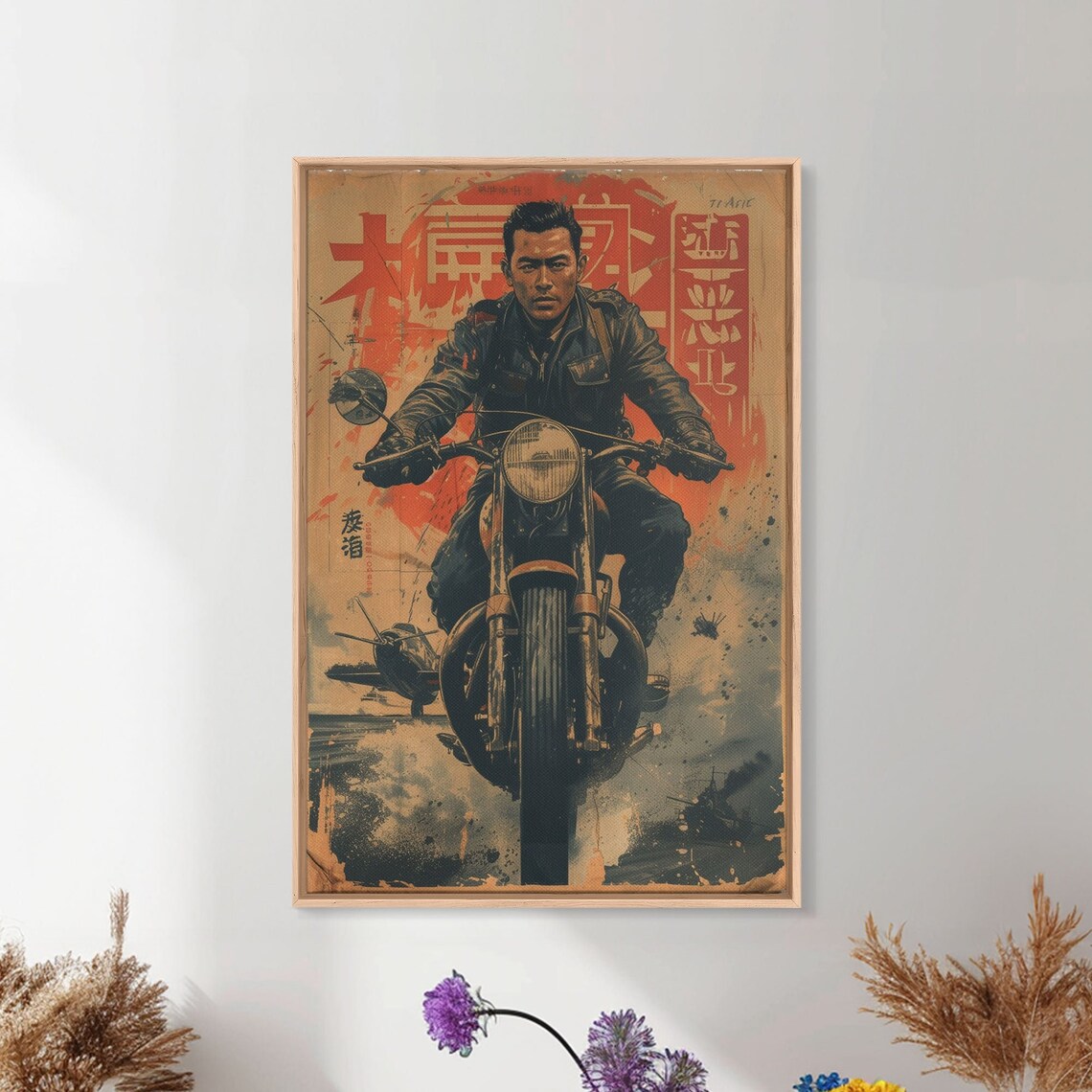 Motorcycle Rider Vintage Japanese Movie Poster Action Print Wall Art - Image 3