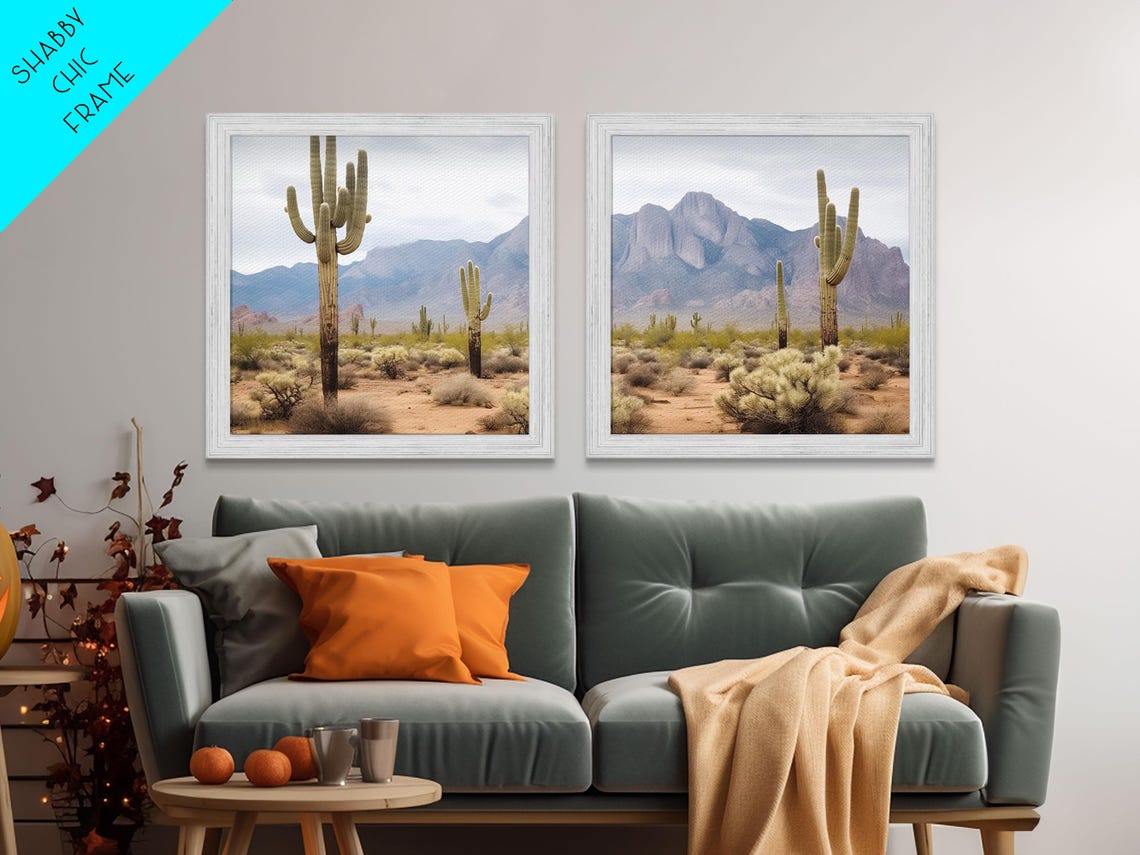 Sonoran Desert Saguaro Cactus Mountain View Two Piece Print Set - Image 6