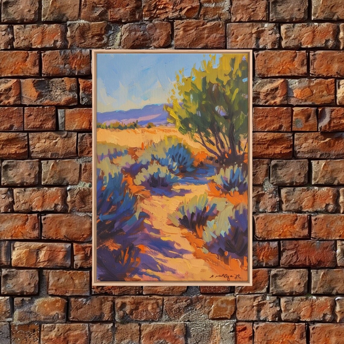 Peaceful Desert Path With Sagebrush Beautiful Wall Art For Living Room Or Bedroom Framed Print For Home Decor - Image 5