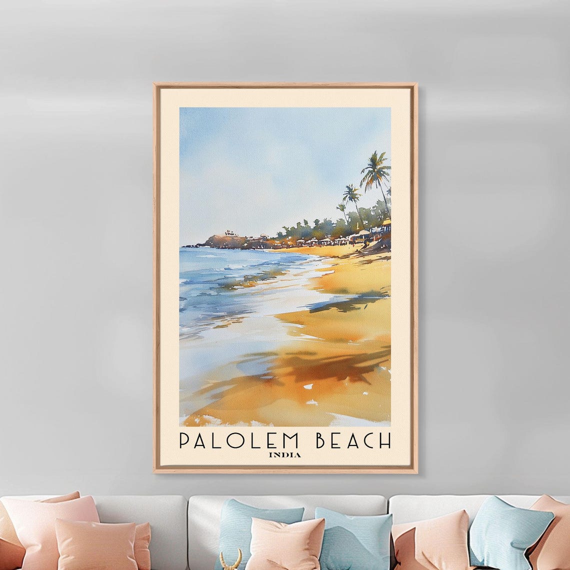 Palolem Beach India Golden Sunset Shore Palms Headland Poster - Image 3
