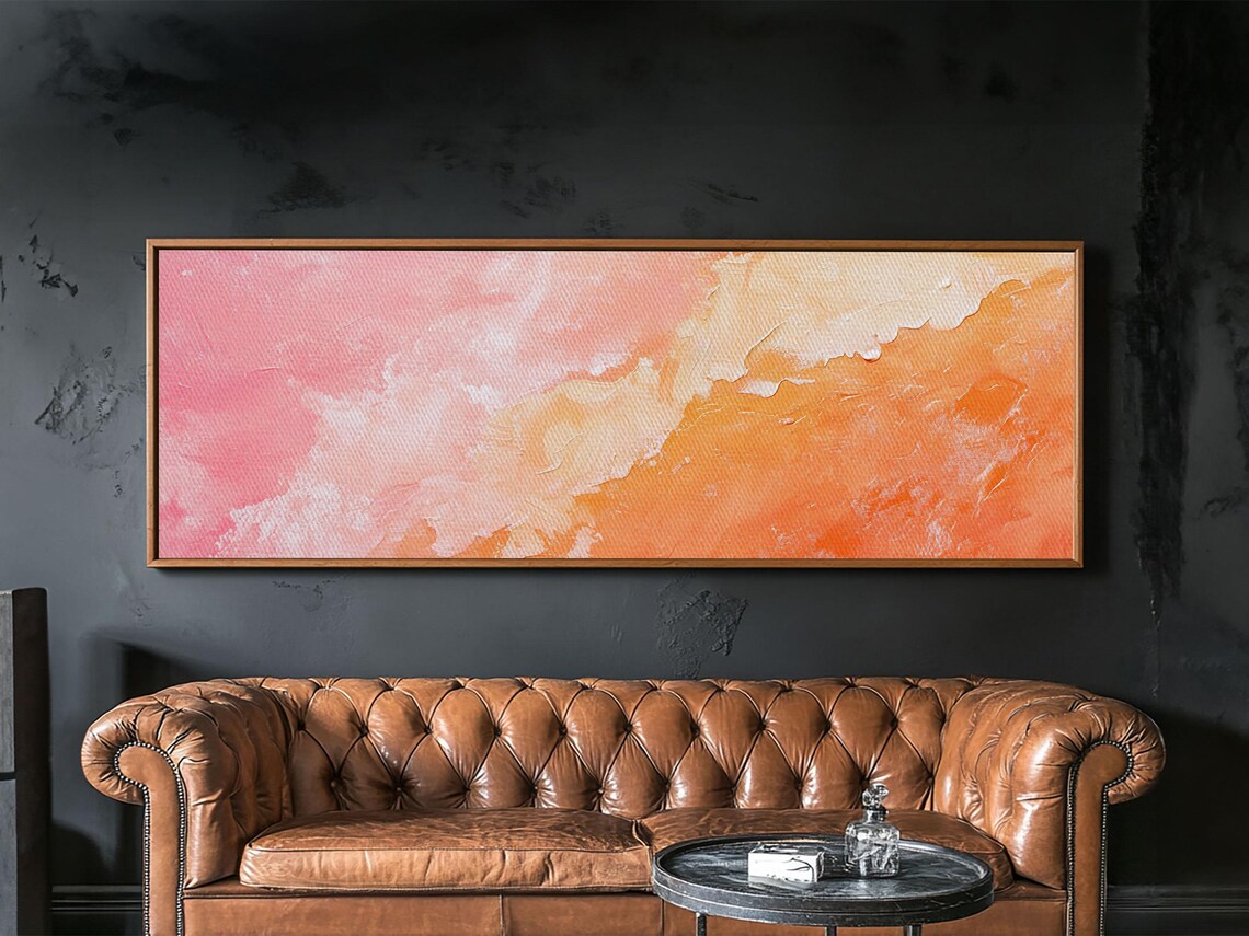 Textured Abstract Pink Print Soft Peach And Coral Wall Art Minimalist Fall Decor Vibrant Pastel Bedroom Accent Gift Idea - Image 3