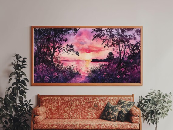 Sunset Landscape Print Moody Cottagecore Landscape Art Smoky Mountain Aesthetic Bedroom Or Living Room Artwork Gift Idea