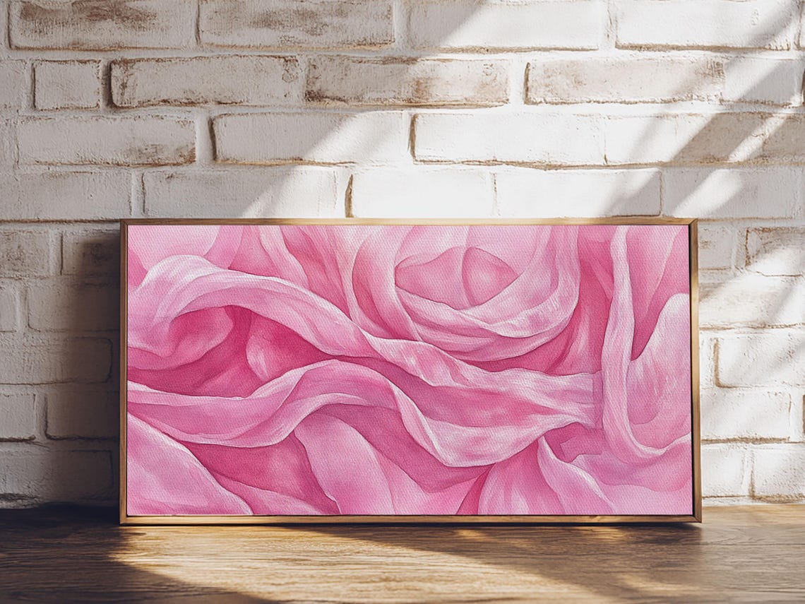 Soft Pink Rose Petals Close Up Macro Floral Watercolor Bloom Poster - Image 3