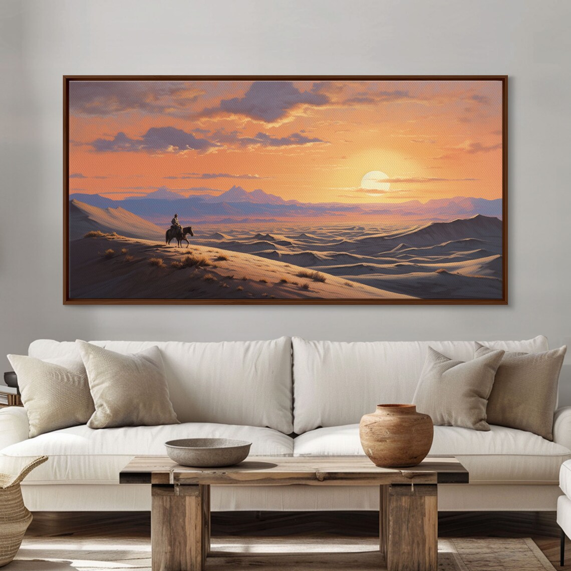 Desert Sunset Cowboy Horse Art, Western Wall Print - Image 4