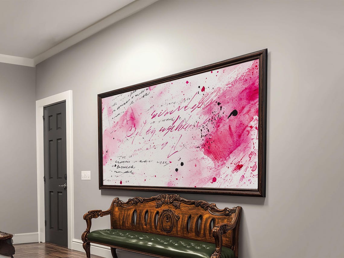 Abstract Lettering Print Pink Graffiti Wall Art Modern Living Room Or Dorm Decor Bold Aesthetic Artwork Contemporary Gift Idea - Image 3