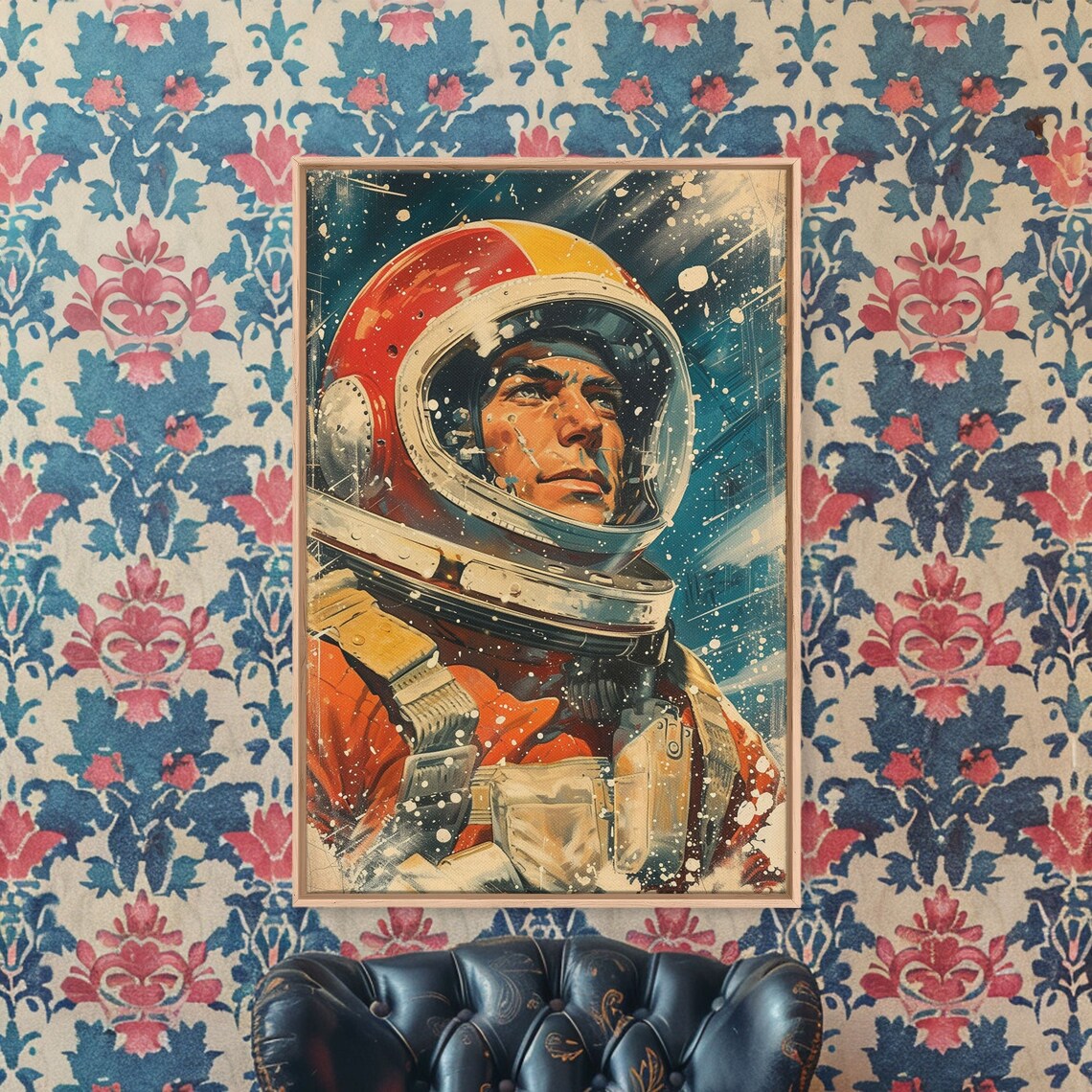 Retro Soviet Space Age Astronaut Art Print - Image 5