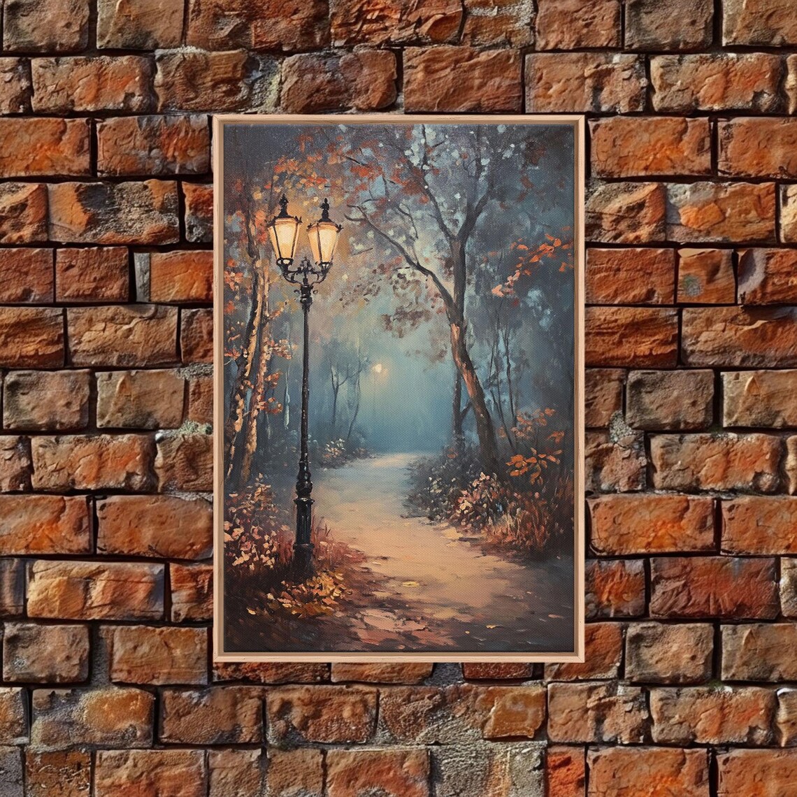 Spooky Street Lights in City Park Halloween Art Print - Image 3