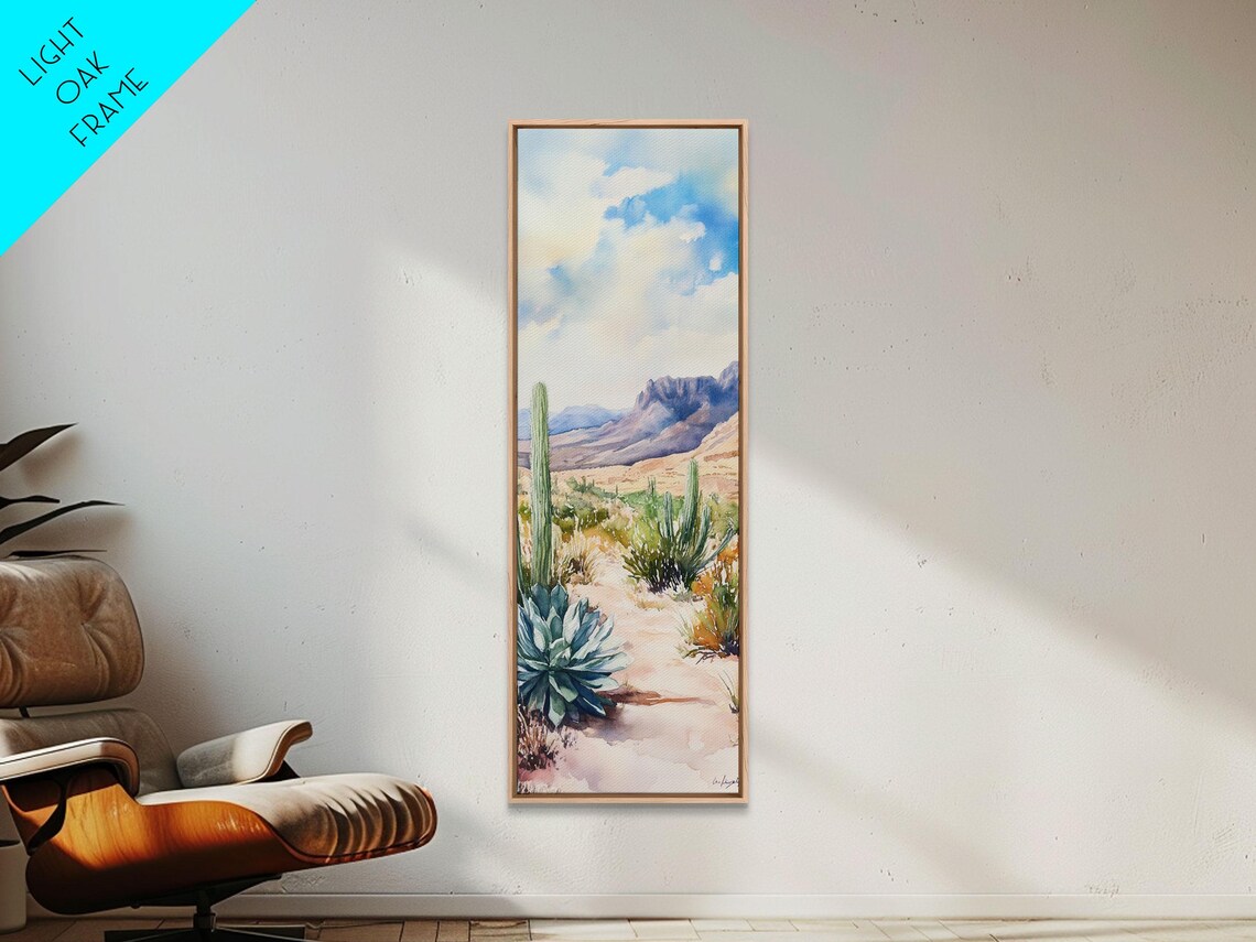 Southwest Desert Landscape Watercolor Cactus Painting Poster - Image 3