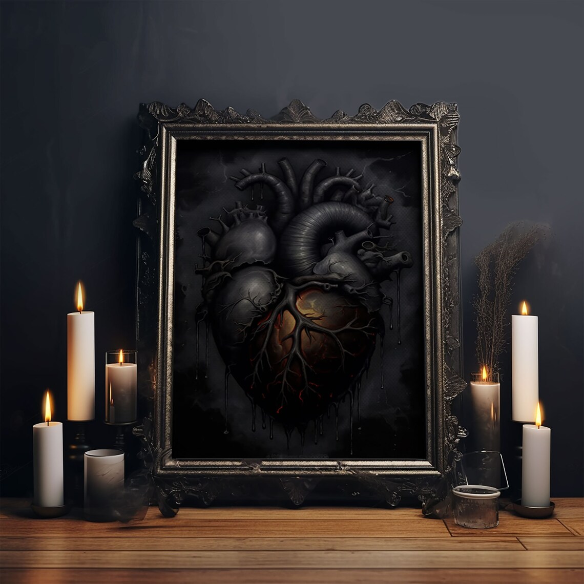 Dark Heart Halloween Macabre Goth Decor Art Print - Image 5