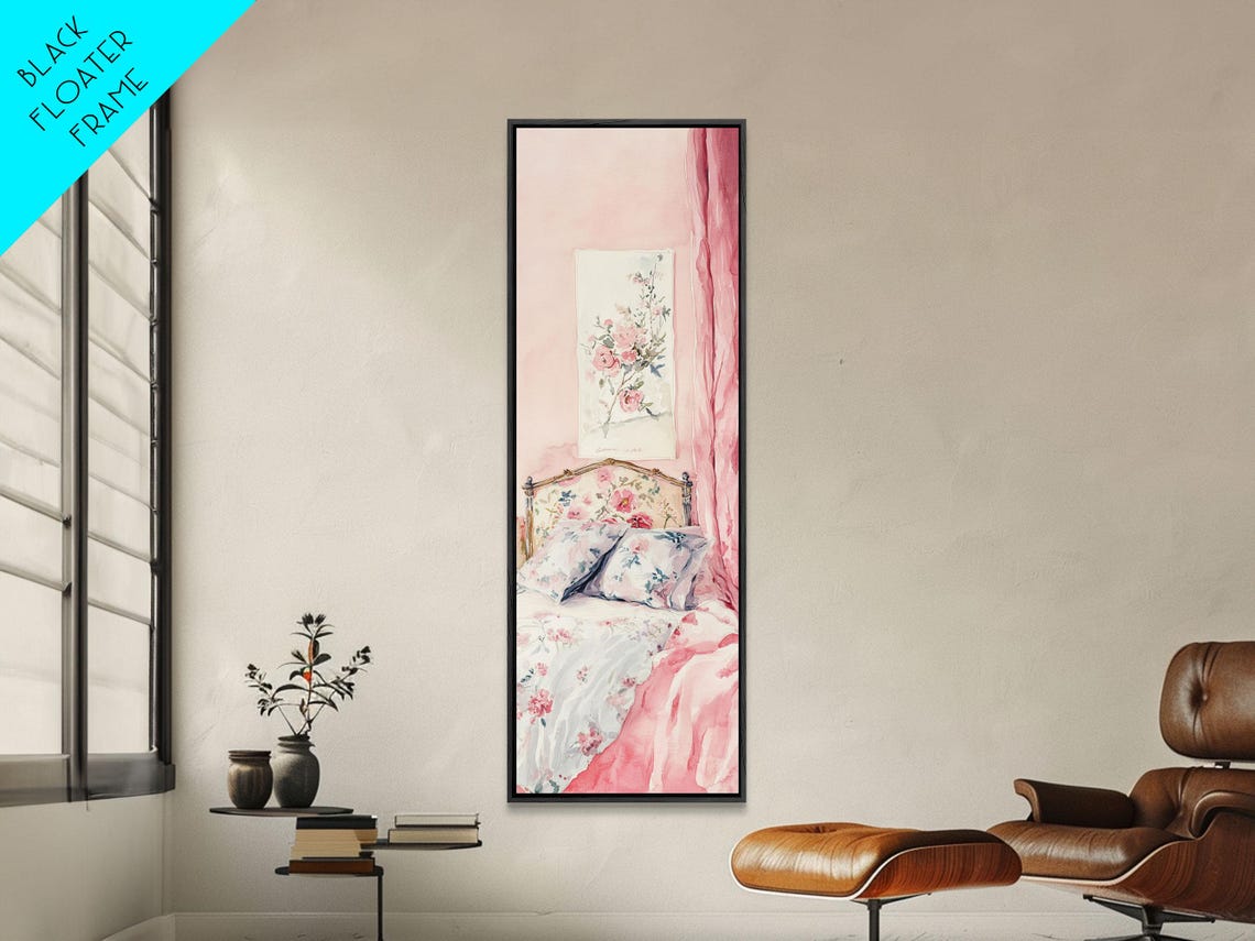 Pink Vintage Bedroom Floral Bedding Romantic Cottage Art Poster - Image 5