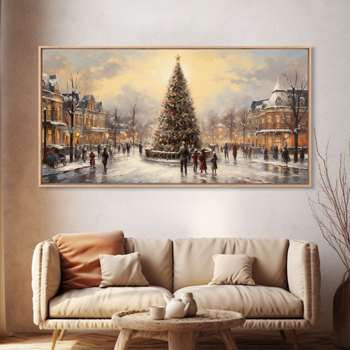 Retro Christmas Village Art Print, Winter Wonderland - Image 5