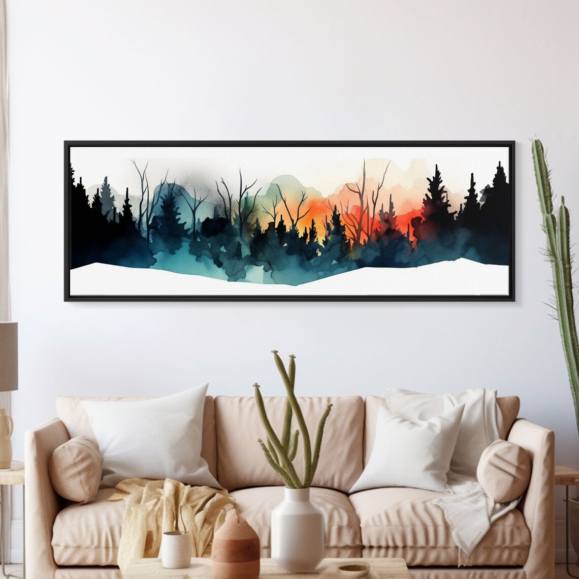 Forest On Fire Watercolor Abstract Forest Art Print