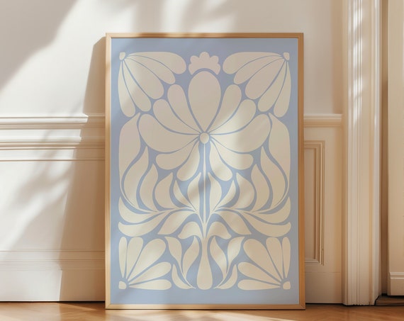 Norway Folk Art Botanical Floral Art Print