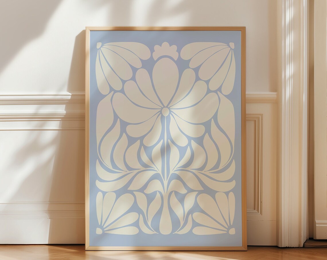 Norway Folk Art Botanical Floral Art Print