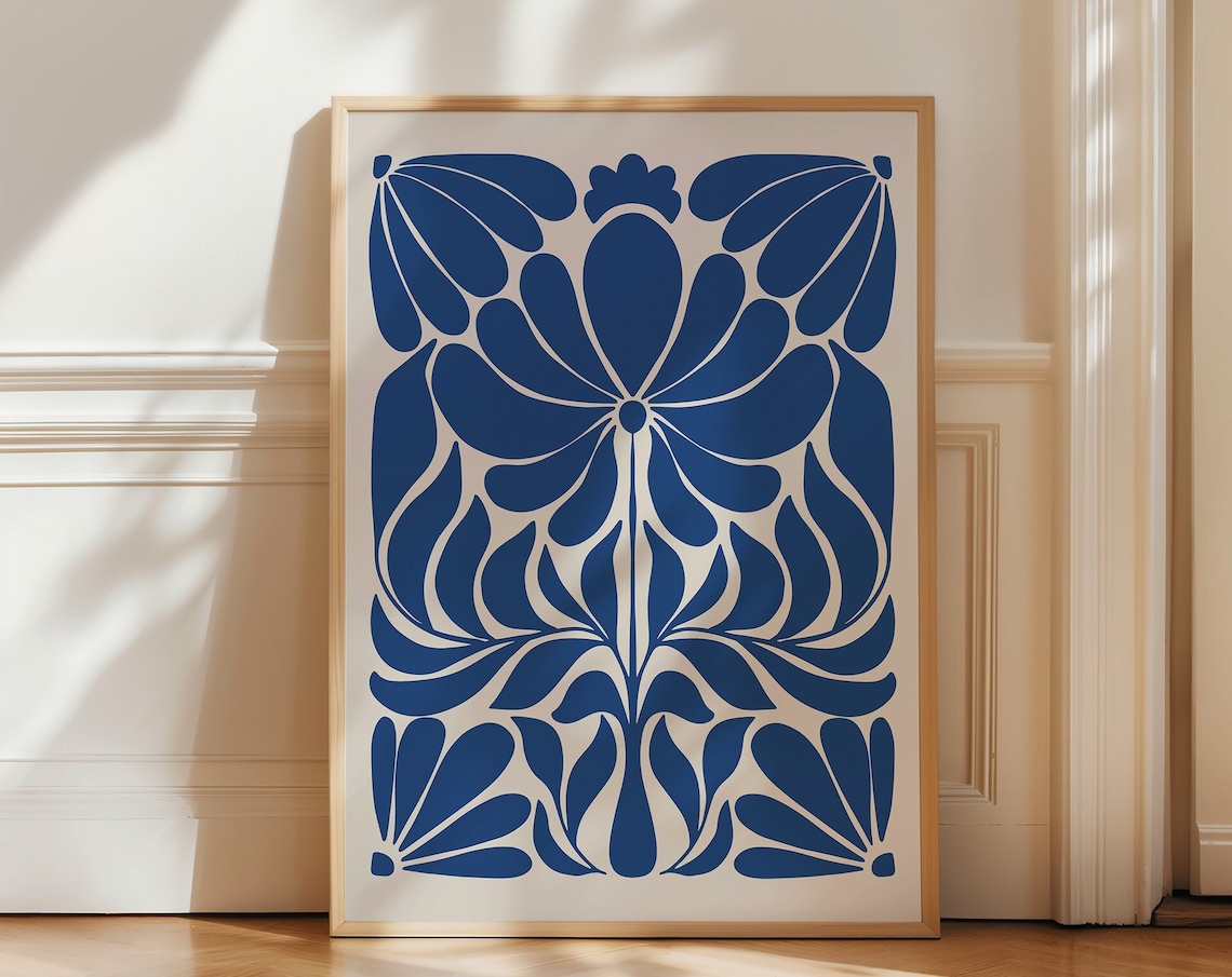 Norway Folk Art Botanical Art Print, Scandinavian