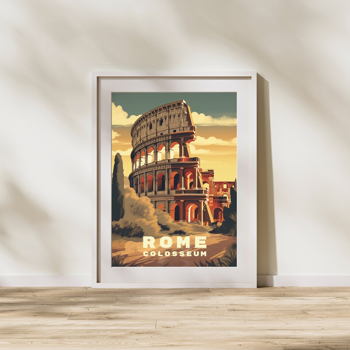 Rome Colosseum Travel Poster, Italy Wall Art Print - Image 3