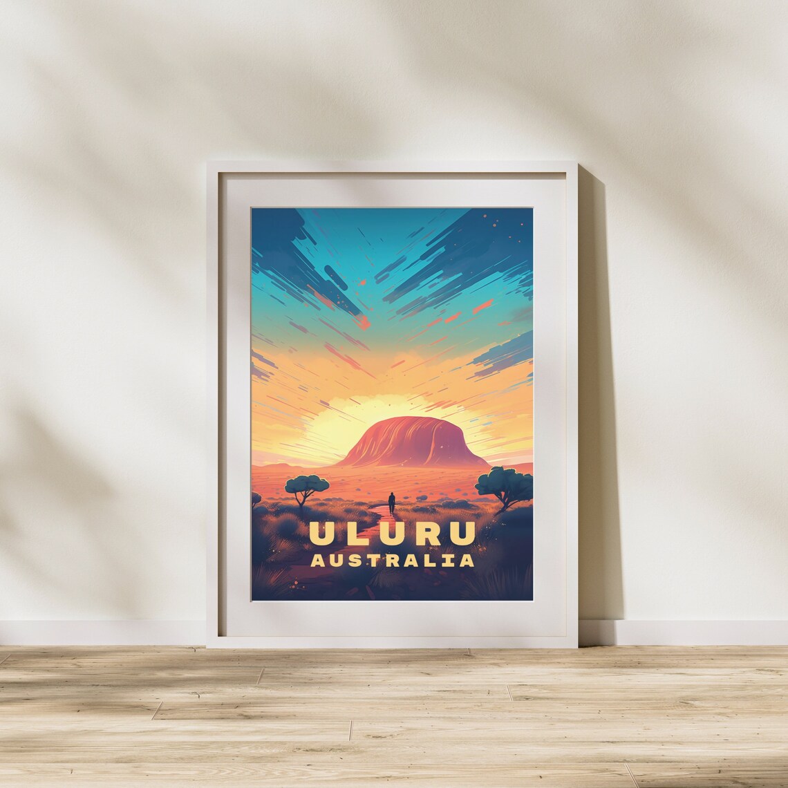 Majestic Uluru Australia Red Rock Desert Sunset Travel Poster - Image 3