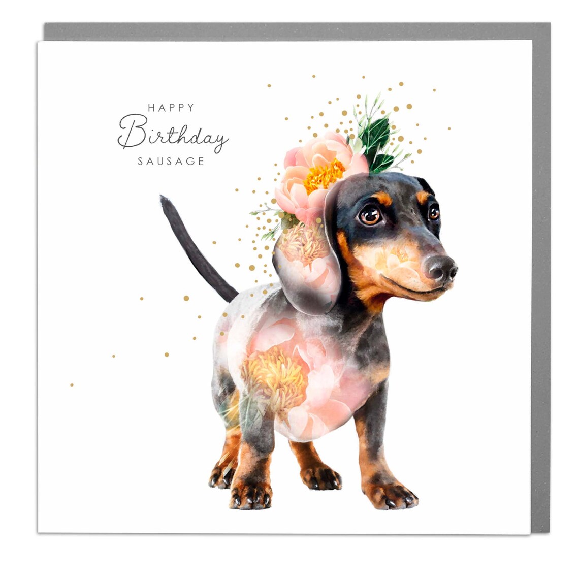 Happy Birthday Cute Sausage Dog Dachshund Card
