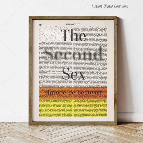 The Second Sex Simone De Beauvoir Philosophy Page Literary Art Print