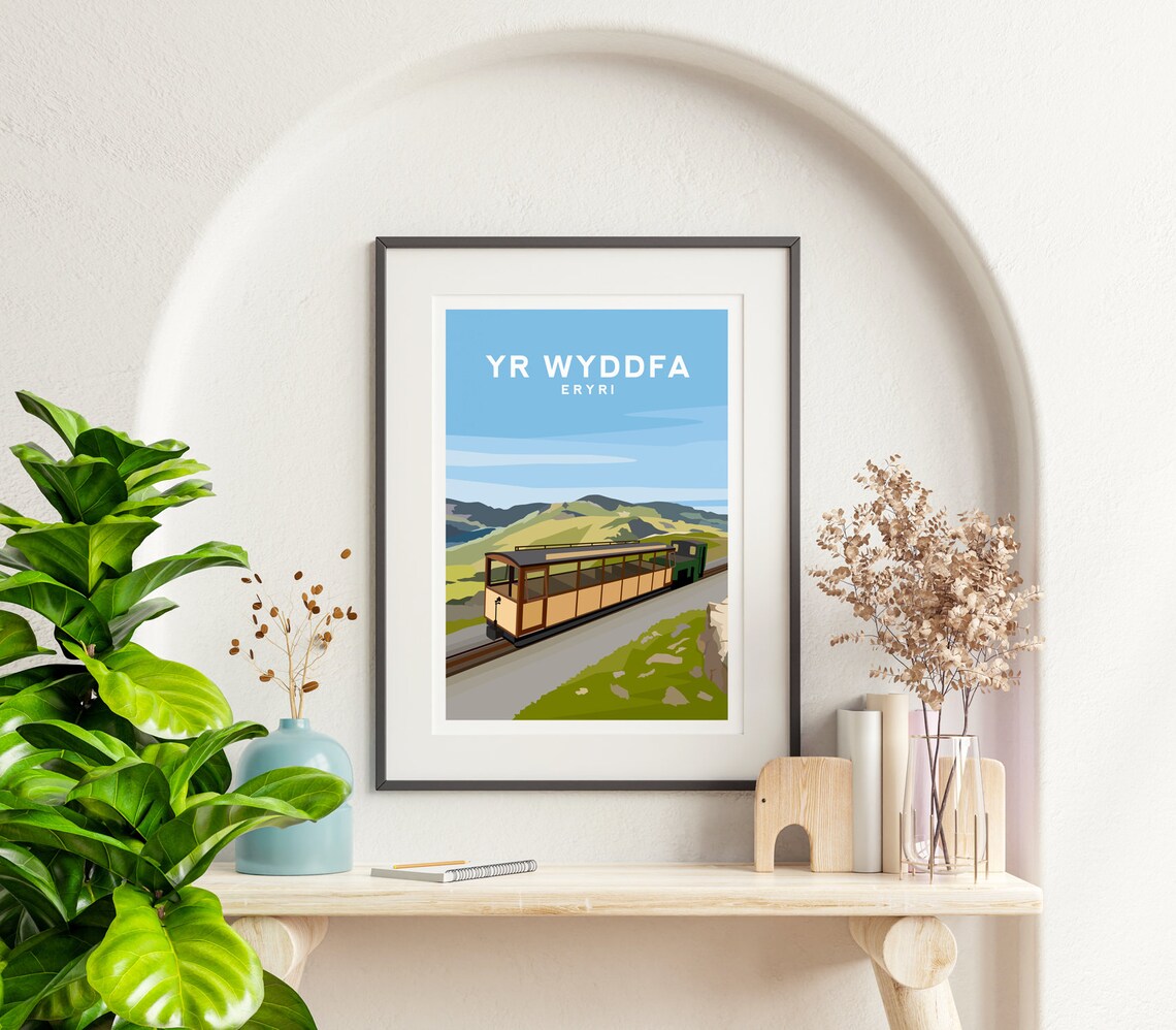 Yr Wyddfa Snowdon Wales Travel Poster, Eryri - Image 2