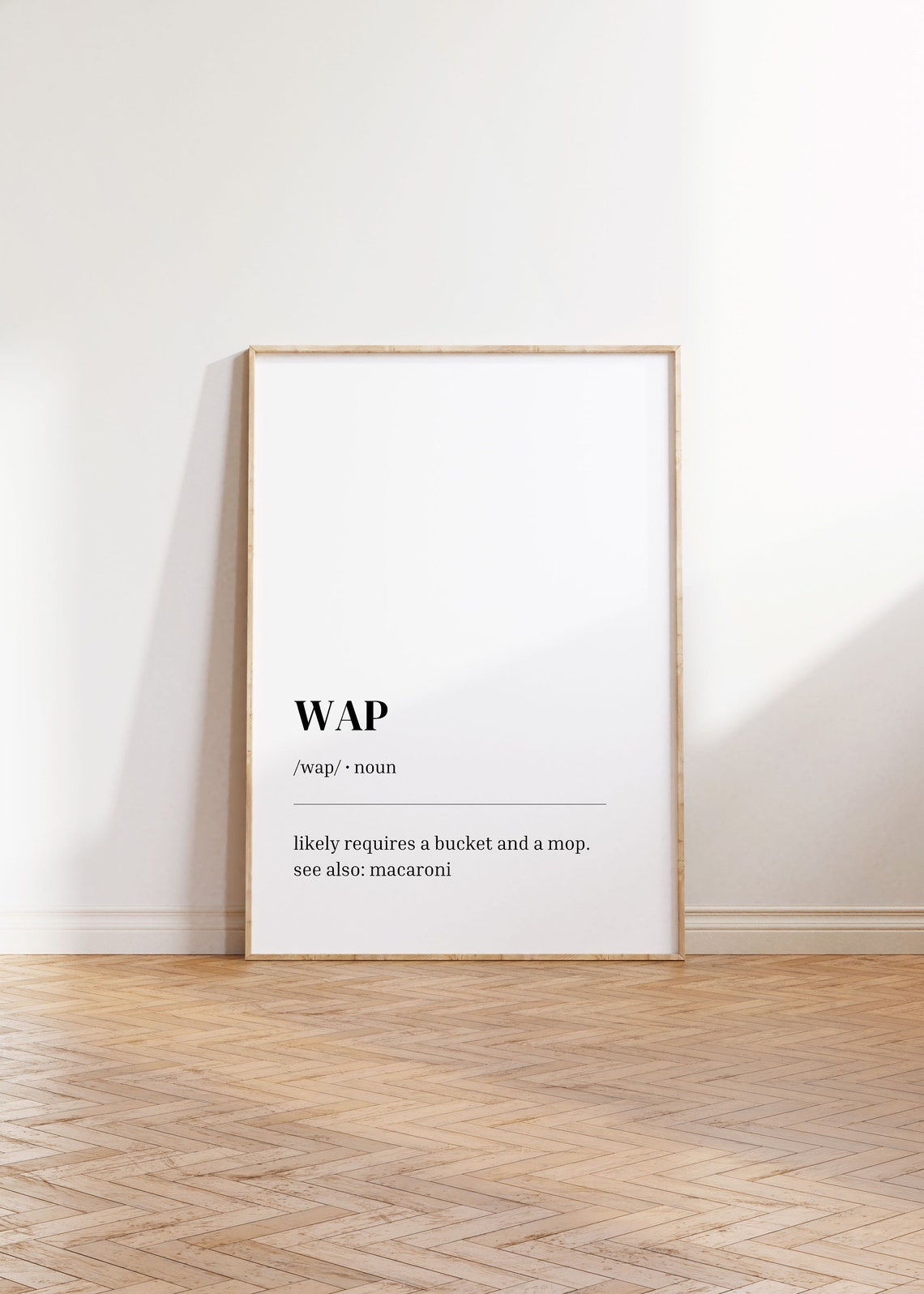 WAP Funny Dictionary Definition Minimal Black Typography Poster