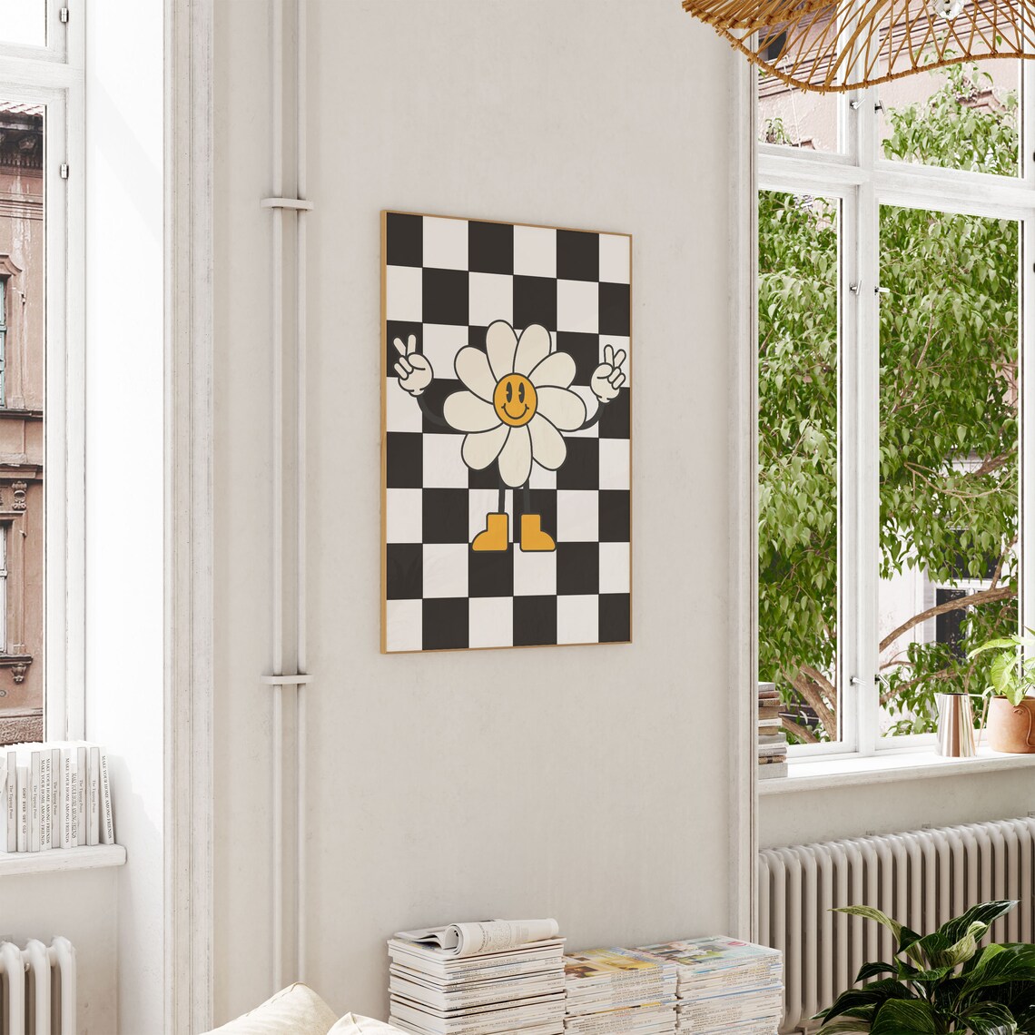 Retro Groovy Flower Print, 70s Style Poster - Image 3