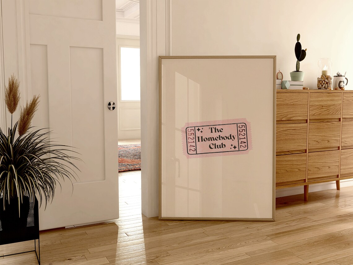 The Homebody Club Pink Ticket Stub Retro Trendy Wall Art Poster - Image 3