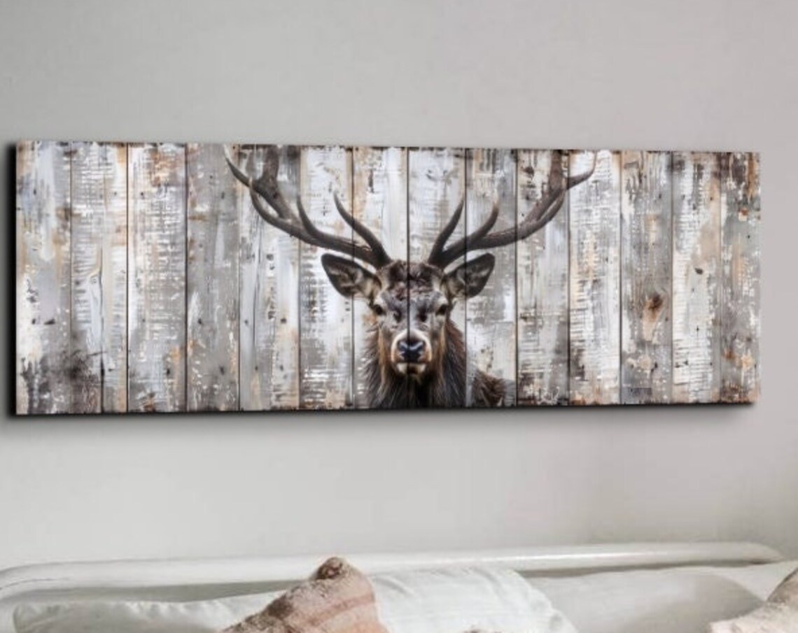 Deer Art, Rustic Cabin Vacation House Wall Art