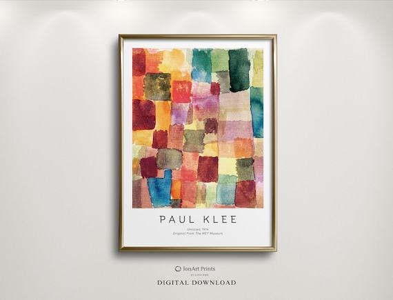 Colorful Abstract Art By Paul Klee Highquality Poster Vibrant Watercolor Squares Spring Collection Canvas Wall Decor