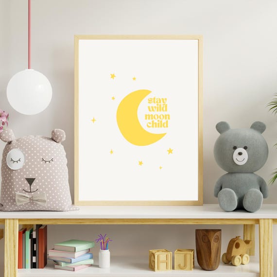 Stay Wild Moon Child Print Boho Nursery Wall Art