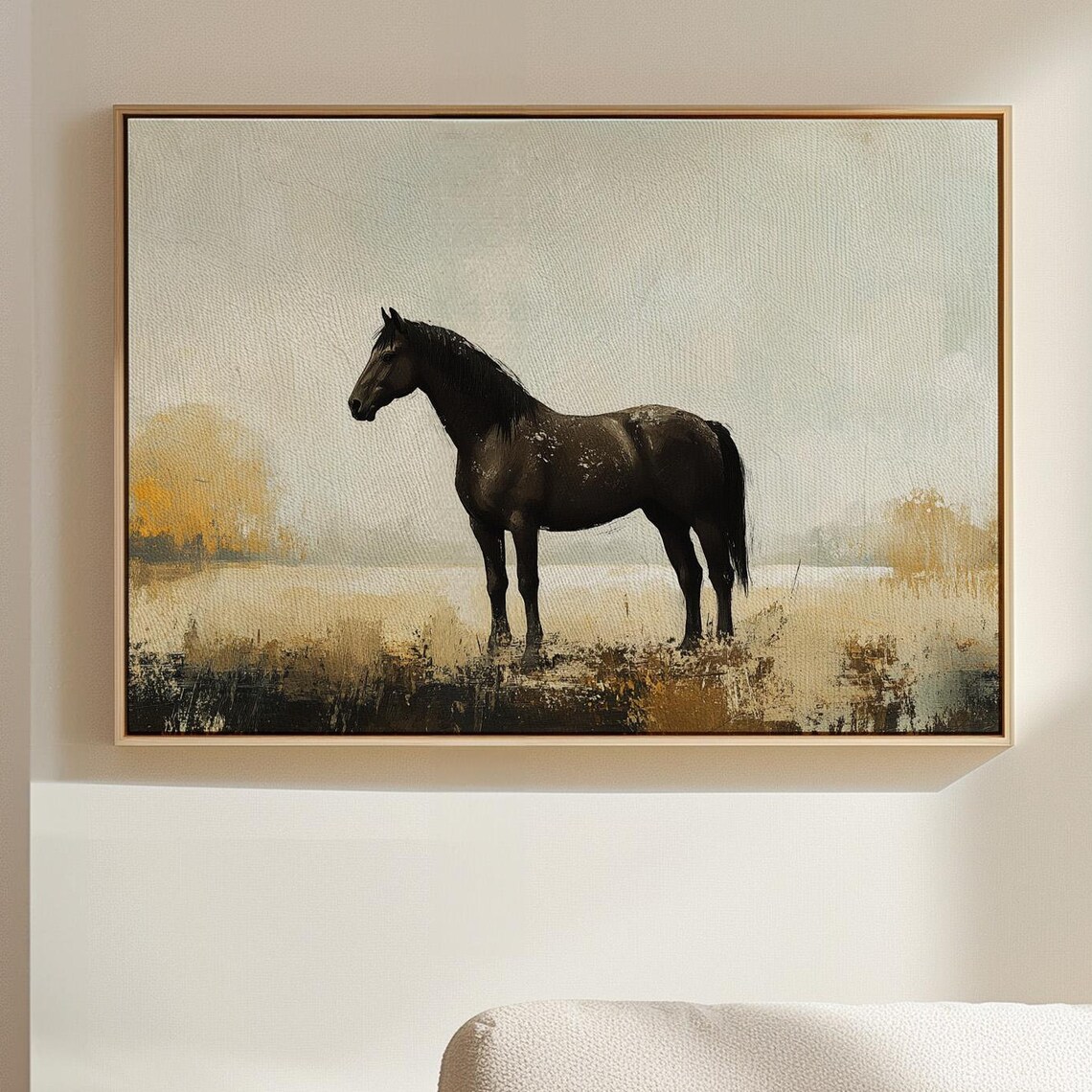 Majestic Horse Rustic Farmhouse Art Print