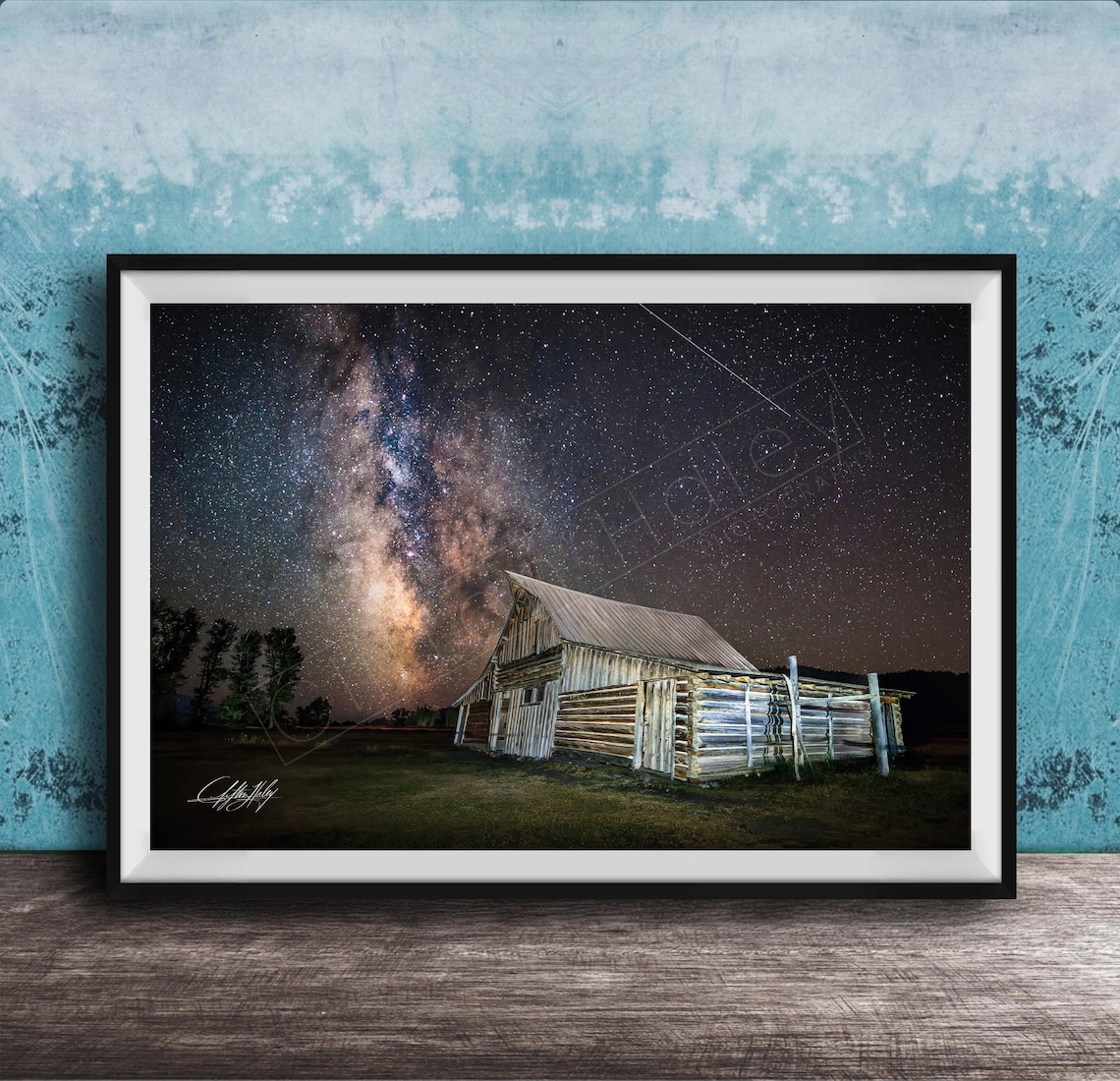 Grand Teton Night Sky, Starry Milky Way Art Print