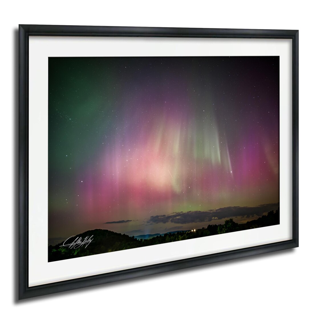 Northern Lights Aurora Over Smoky Mountain Landscape